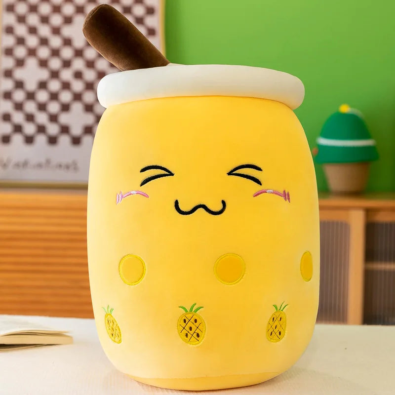 Giant Bubble Tea Plush Pillow – 22–70cm Squishy Milk Tea Boba Stuffed Toy Fruit Drink Bottle Decor Gift