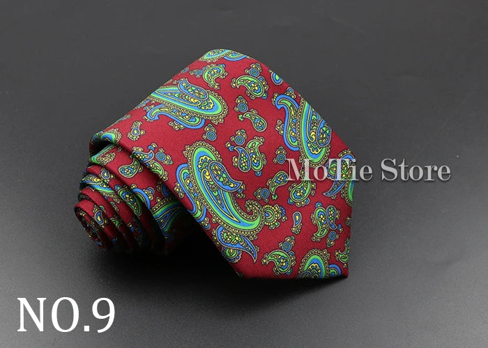 Men's 7.5cm Soft Silk Necktie – Floral & Dot Pattern Tie for Weddings, Business, Parties & Formal Wear