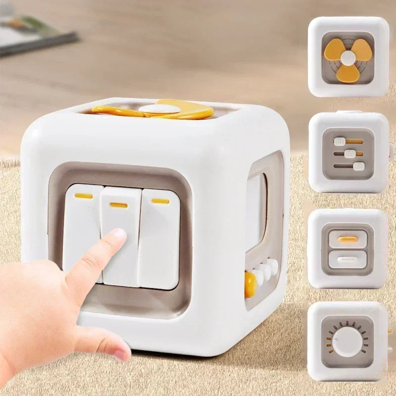 6-in-1 Montessori Busy Cube Sensory Activity Toy Fine Motor Skills Educational Toy for Toddlers