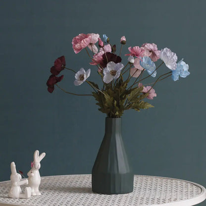 Artificial Poppy Flowers – Realistic Silk Faux Long Stem Flowers for Home Décor, Garden, Wedding Bridal Bouquets, Party Decoration & DIY Floral Arrangements