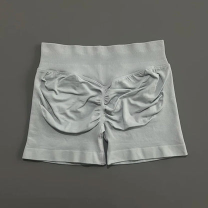 Pantalones cortos de gimnasio sin costuras con efecto Scrunch Butt para mujer – Pantalones cortos de yoga de cintura alta para correr, entrenar, fitness y ropa deportiva