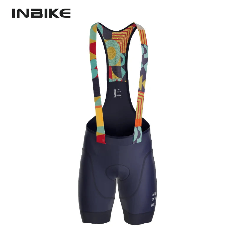INBIKE Men's Cycling Bib Shorts – Professional Padded MTB & Road Bike Riding Shorts for Mountain Cycling