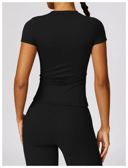 Camiseta de running NCLAGEN para mujer – Top deportivo transpirable de manga corta para gimnasio, yoga, fitness, entrenamiento y ropa deportiva