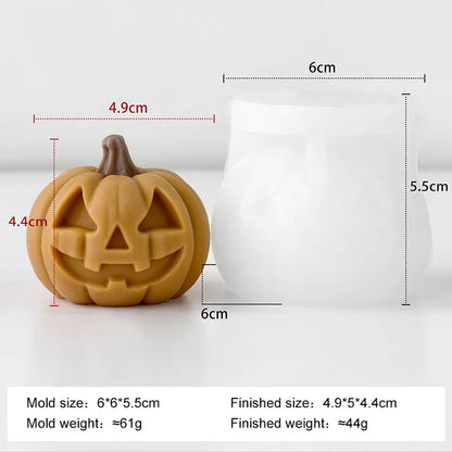 Halloween Mini Ghost Pumpkin Silicone Mold – 3D Stackable Candle Mold for DIY Soap, Resin, Plaster Crafts & Home Decor