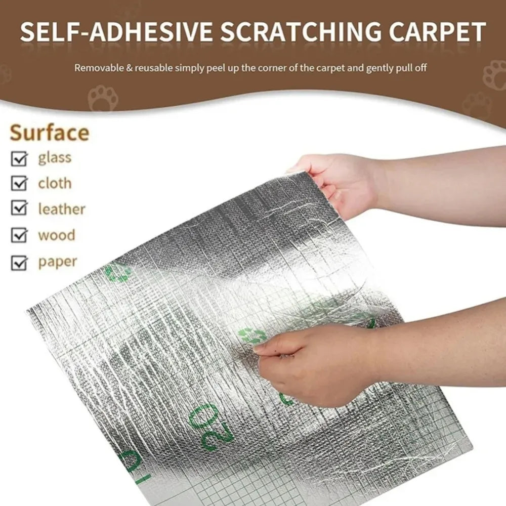 Tapis auto-adhésif à griffer pour chats – Protection de tapis DIY prédécoupable pour murs, coins et meubles