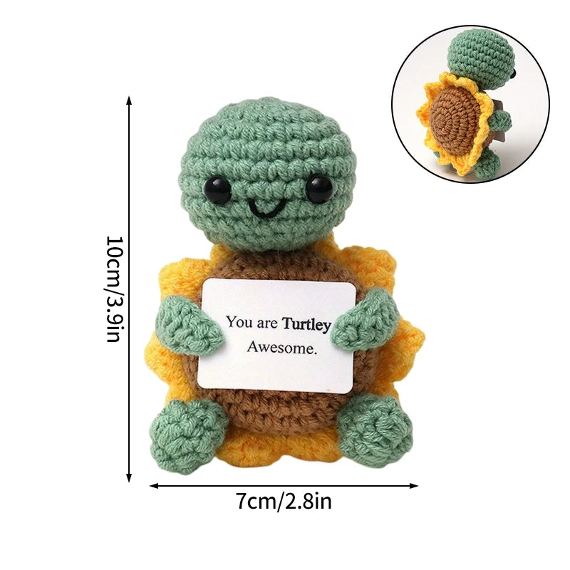 Poupée Pomme de Terre Énergétique Positive au Crochet – Figurine Mignonne en Tricot à Serrer, Artisanat Animalier Kawaii Fait Main au Crochet & Cadeau de Noël