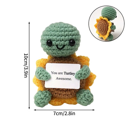 Poupée Pomme de Terre Énergétique Positive au Crochet – Figurine Mignonne en Tricot à Serrer, Artisanat Animalier Kawaii Fait Main au Crochet & Cadeau de Noël
