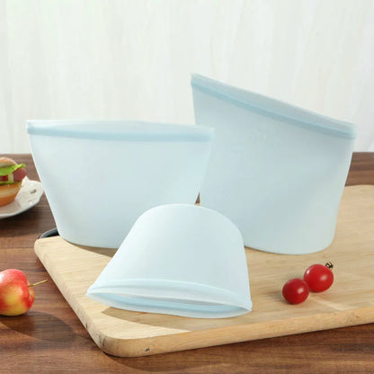 1/3PCS Reusable Silicone Food Storage Bags – Leakproof Ziplock Containers for Fridge & Freezer, Fresh-Keeping Kitchen Organizer Bags
