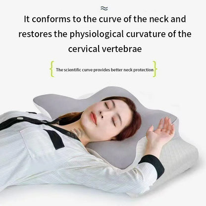 Oreiller en mousse à mémoire de forme rafraîchissant pour l'été – Oreiller cervical à rebond lent, oreiller ergonomique papillon pour le sommeil, coussin orthopédique respirant pour un repos confortable et un soutien du cou