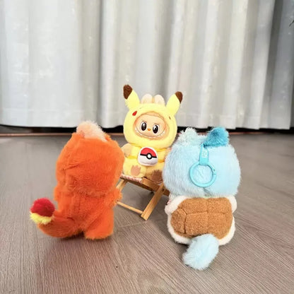 Labubu Doll Clothes Kawaii Jumpsuit – Pikachu, Squirtle, Eevee & Charmander Cartoon Style Outfit Replacement Set, Fan Gift