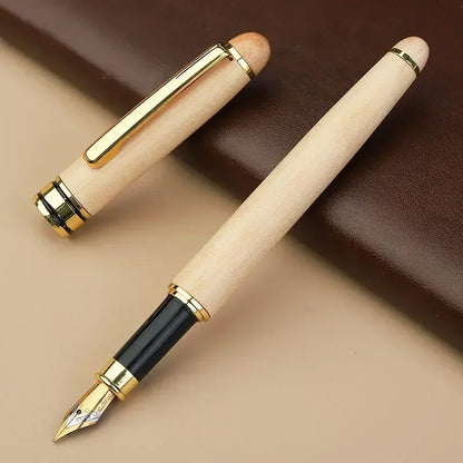 Custom Logo Bamboo Wooden Ballpoint Pen – Laser Engraved Personalized Signature Pen with Company Name, Business & Graduation Gift Box