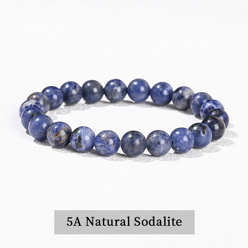 Bracelet en perles d'améthyste naturelle – Bracelet extensible en cristal véritable pour hommes et femmes, bijou de méditation yoga et accessoire de mode