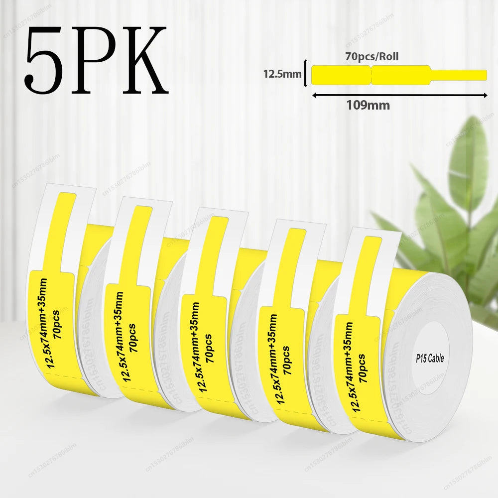 3/5/10PK P15 Thermal Label Paper Stickers – 12x40mm & 15x30mm Self-Adhesive Labels Compatible with Phomemo D30, Q30, Marklife P15/P12 & DELI Q2 Printers