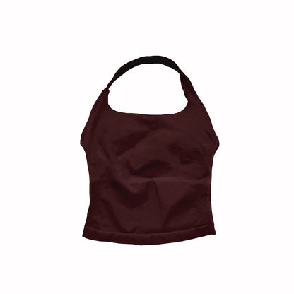 Top Deportivo Largo con Tiras para Mujer NCLAGEN – Top Halter Acolchado para Gimnasio, Yoga, Pilates, Correr y Entrenamientos de Fitness