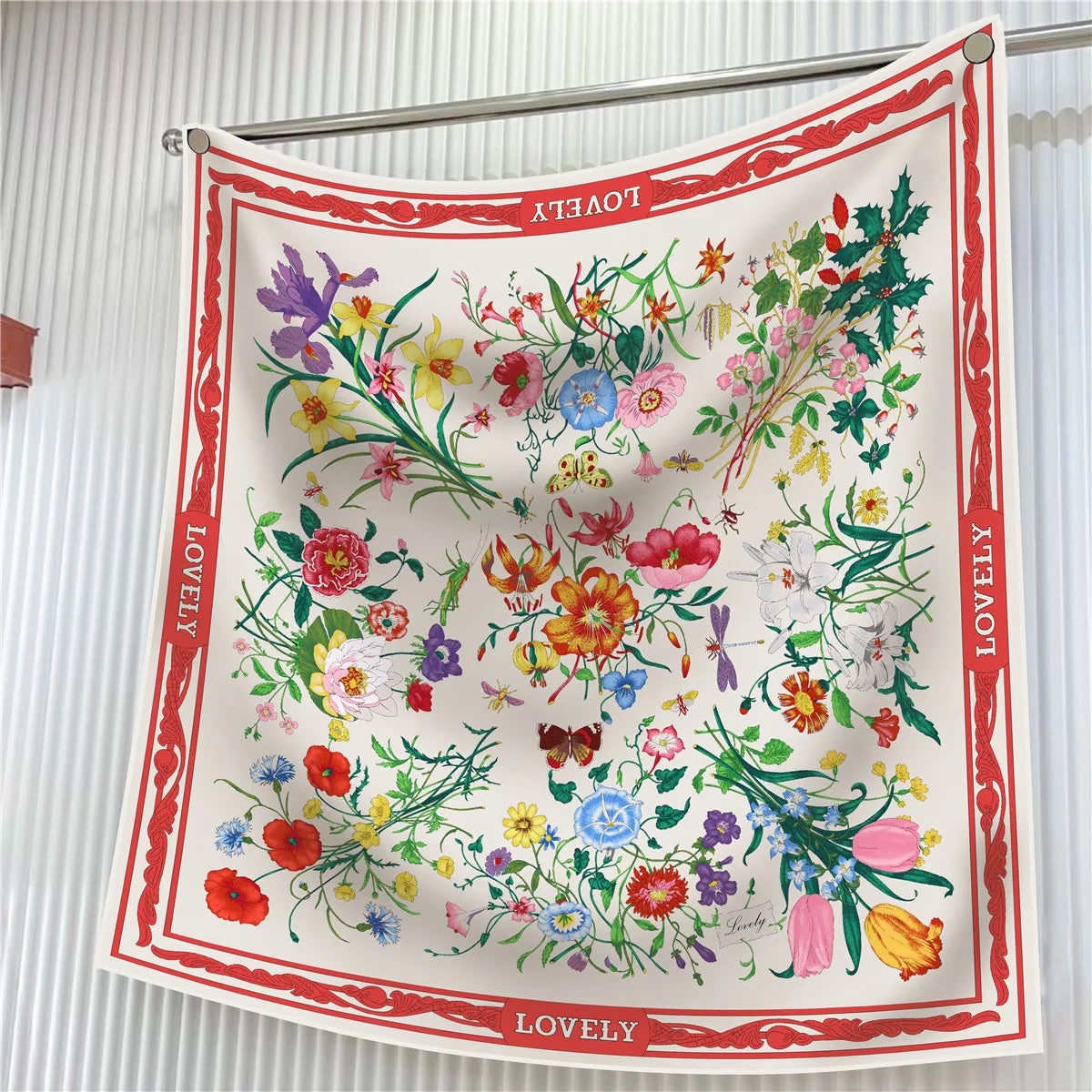 Foulard carré en soie 90 cm pour femme, motif floral, sergé de luxe, bandana, châle, hijab, cache-col, écharpe de tête