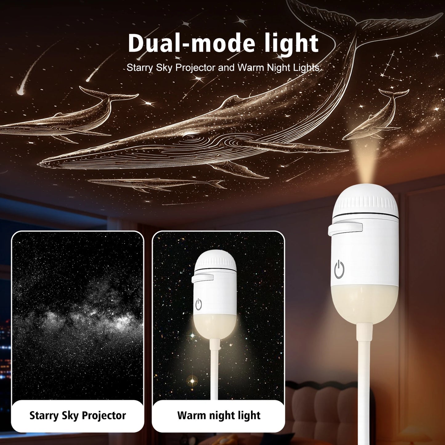 Lámpara proyector USB LED de cielo estrellado y galaxia – Luz nocturna de Saturno para coche, habitación y decoración de techo