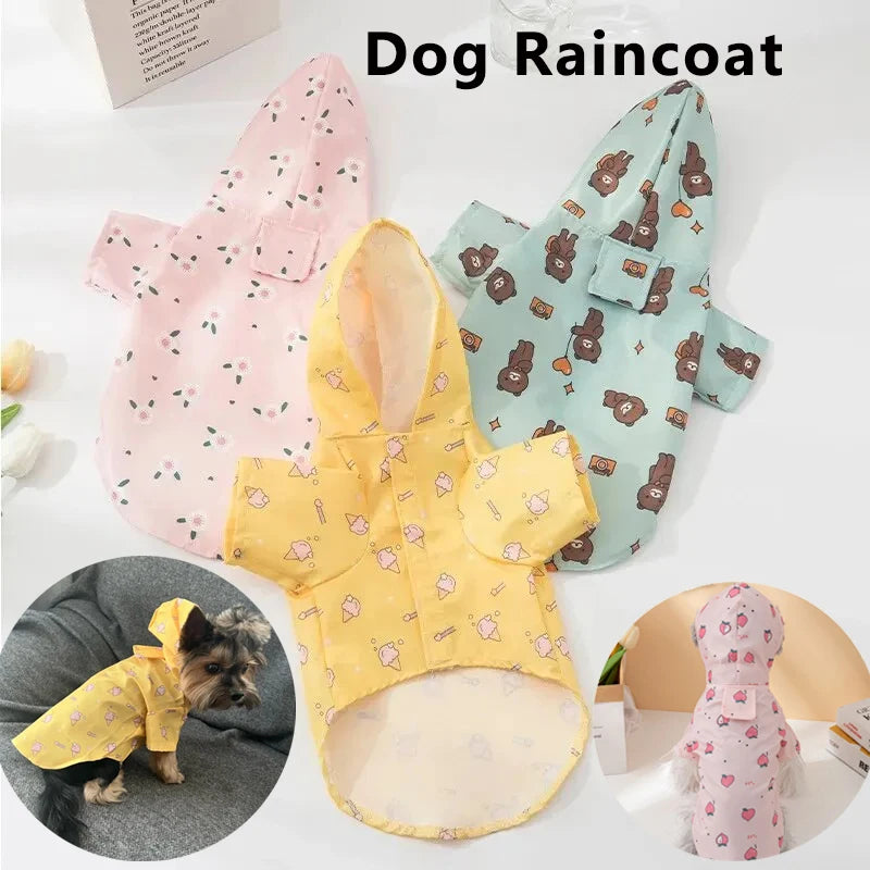 Waterproof Dog Raincoat Summer Short Sleeve Puppy Rain Jacket Outdoor Coat for Bichon, Schnauzer & Small Dogs