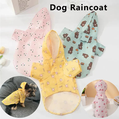 Waterproof Dog Raincoat Summer Short Sleeve Puppy Rain Jacket Outdoor Coat for Bichon, Schnauzer & Small Dogs