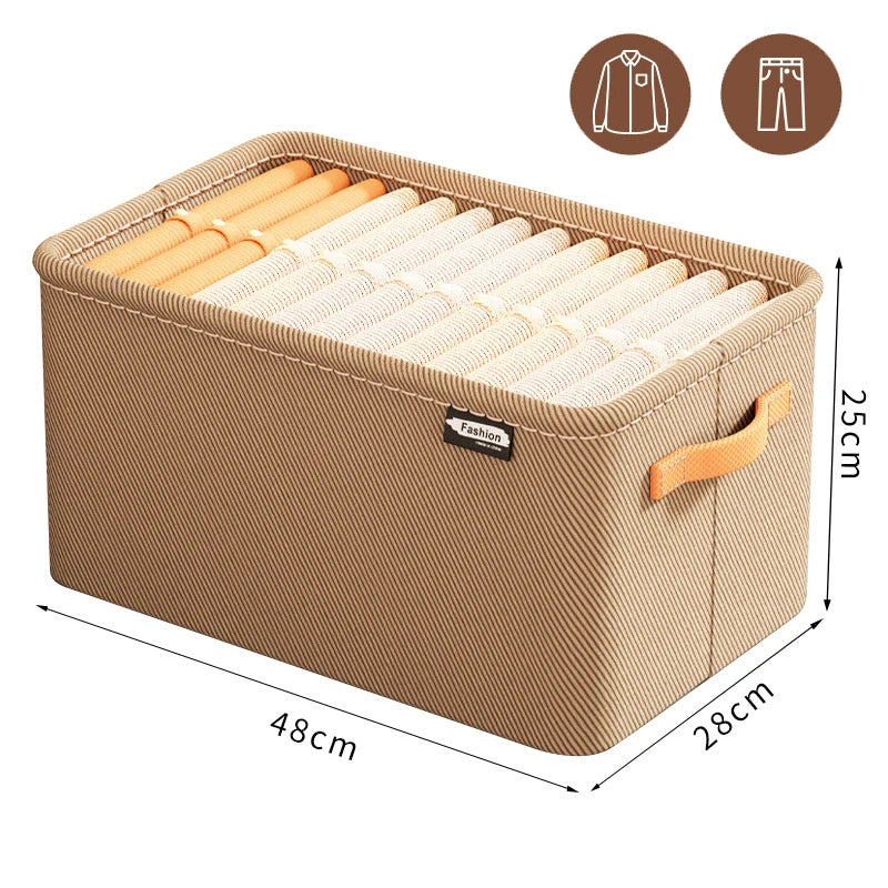 Thickened Clothes Storage Organizer – Foldable Wardrobe Storage Box for Pants, Sweaters, Jeans & Clothing, Drawer Organizer Cabinet Storage Container for Home Organization