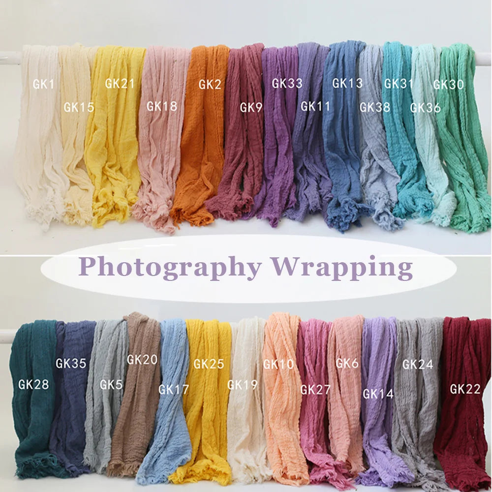 Envoltura profesional de fotografía para recién nacidos – Manta de muselina elástica de algodón suave para sesiones de fotos de bebés y accesorios de estudio