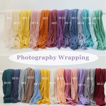 Envoltura profesional de fotografía para recién nacidos – Manta de muselina elástica de algodón suave para sesiones de fotos de bebés y accesorios de estudio
