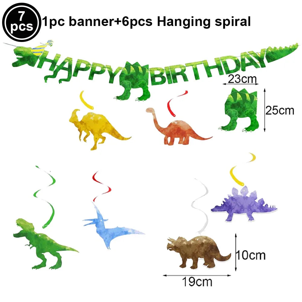 Jurassic Dinosaur Birthday Party Supplies – Dinosaur Fossil-Themed Disposable Plates, Cups & Napkins for Kids' Party Decorations