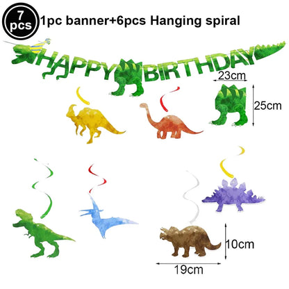 Jurassic Dinosaur Birthday Party Supplies – Dinosaur Fossil-Themed Disposable Plates, Cups & Napkins for Kids' Party Decorations