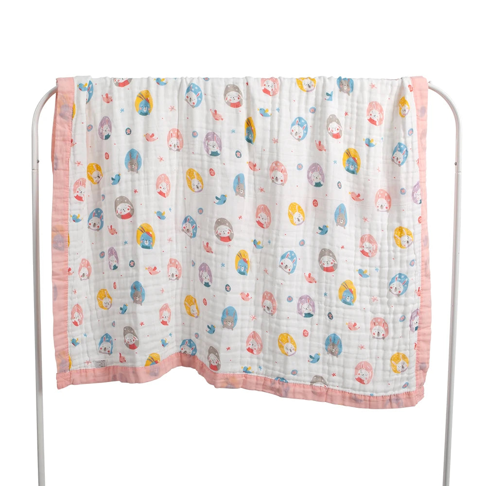 Manta de bebé de gasa 100% algodón de 6 capas – Suave, transpirable, arrullo para recién nacidos, envoltura para bebés y toalla de baño absorbente para bebés