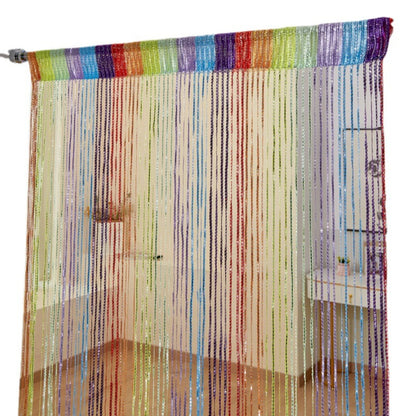 Cortina decorativa de hilos – Separador de ambientes con borlas para puertas, ventanas y decoración del hogar