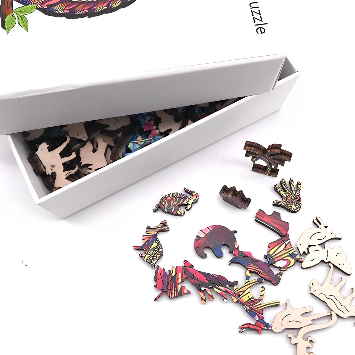 Rompecabezas de madera con diseño único de gato – Juguete rompecabezas con formas irregulares de animales, juego de ocio, decoración creativa para el hogar y regalo de Halloween, Navidad, cumpleaños
