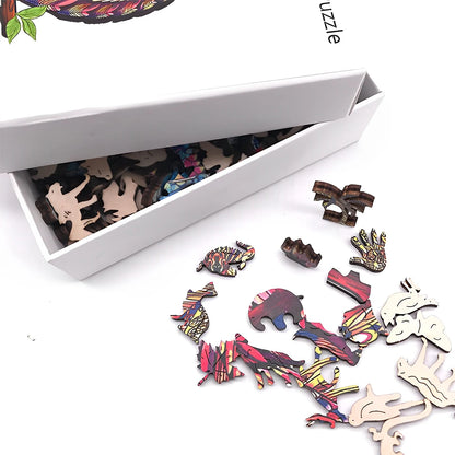 Rompecabezas de madera con diseño único de gato – Juguete rompecabezas con formas irregulares de animales, juego de ocio, decoración creativa para el hogar y regalo de Halloween, Navidad, cumpleaños
