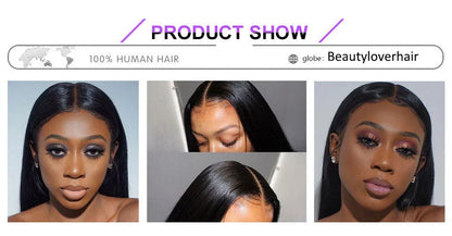 24/26 pulgadas de cabello humano brasileño liso para frontal de encaje – Cierre frontal de encaje transparente HD de 13x6 pre-arrancado | Extensión de cabello natural Remy