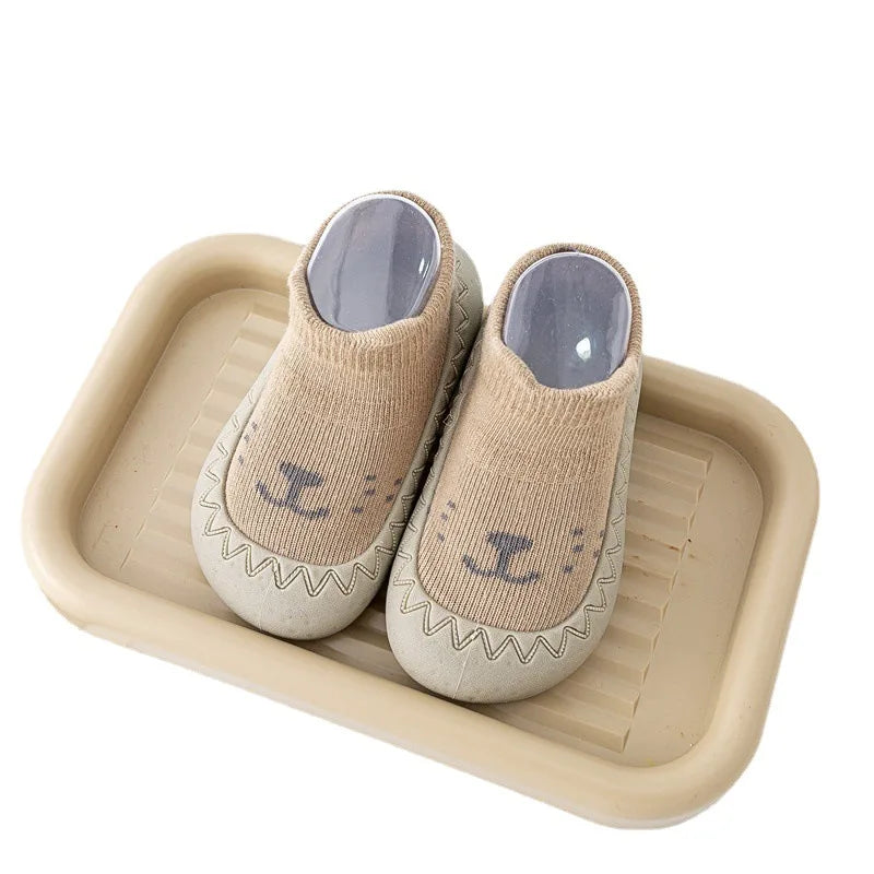 Zapatos y calcetines primeros pasos para bebés – Bonitas zapatillas de dibujos animados para bebés con suela de goma suave para niños y niñas
