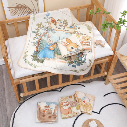 Toalla de baño y manta de gasa de algodón para recién nacidos – Muselina suave y absorbente Clase A para bebés y niños pequeños