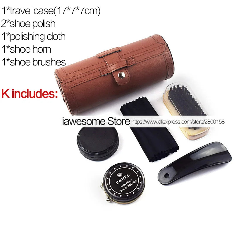 Professional Shoe Care Kit – Portable Leather Shoe Cleaning & Polishing Set with Brush, Shoehorn & Shine Tools for Boots & Sneakers