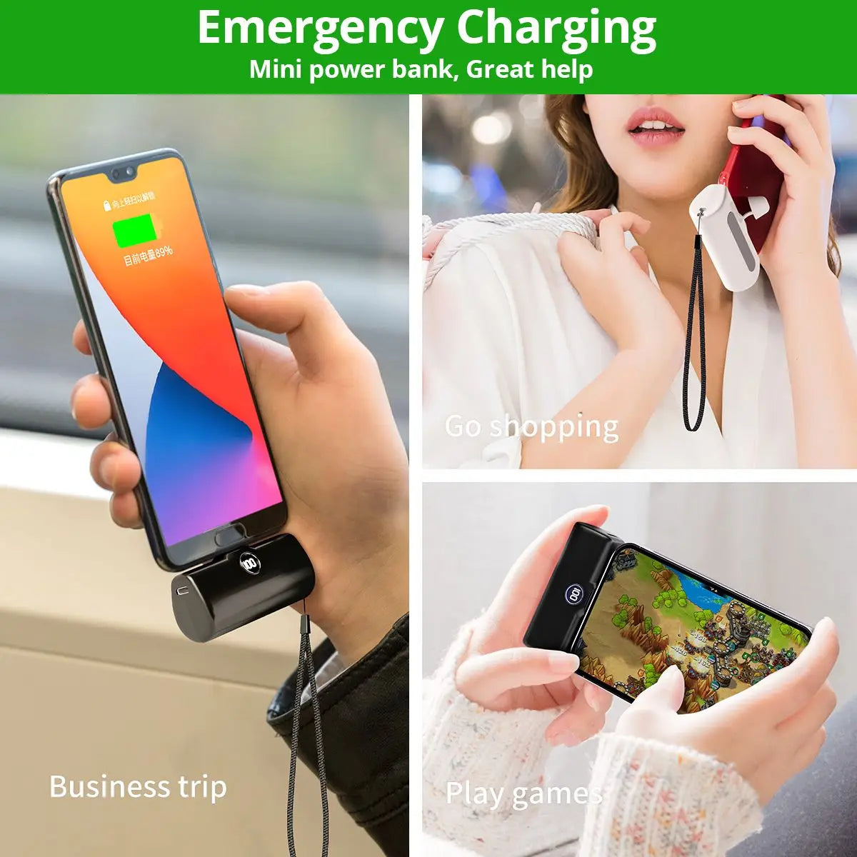 5000mAh Mini Power Bank – Fast Charging Portable Charger with LED Digital Display, Compact External Battery Pack for iPhone & Android