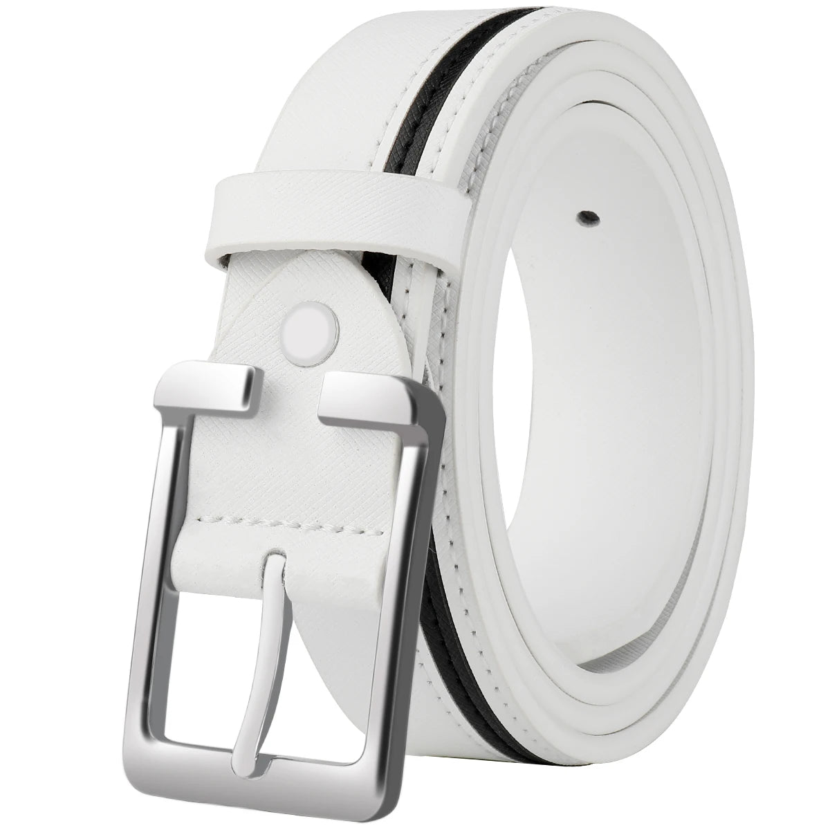 Men's Contrast-Color Needle Buckle Belt – Classic Modern Casual Waist Belt for Daily Commuting, Leisure & Everyday Wear