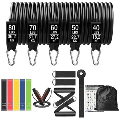 Juego de Bandas de Resistencia para Barra de Ejercicio – Expansor de Cuerda para Pilates y Yoga para Entrenamiento de Fuerza, Fisicoculturismo, Gimnasio en Casa y Ejercicios de Fitness