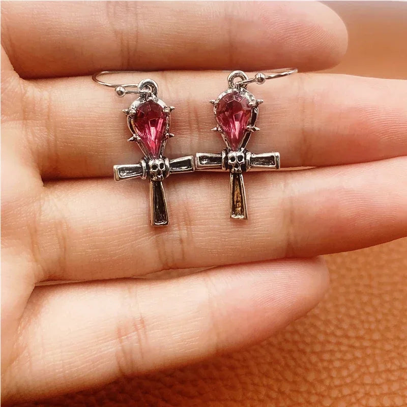 Gothic Bat Zircon Earrings – Dark Night Punk Rock Hip Hop Jewelry for Men & Women, Fashion Statement Earrings & Alternative Accessories