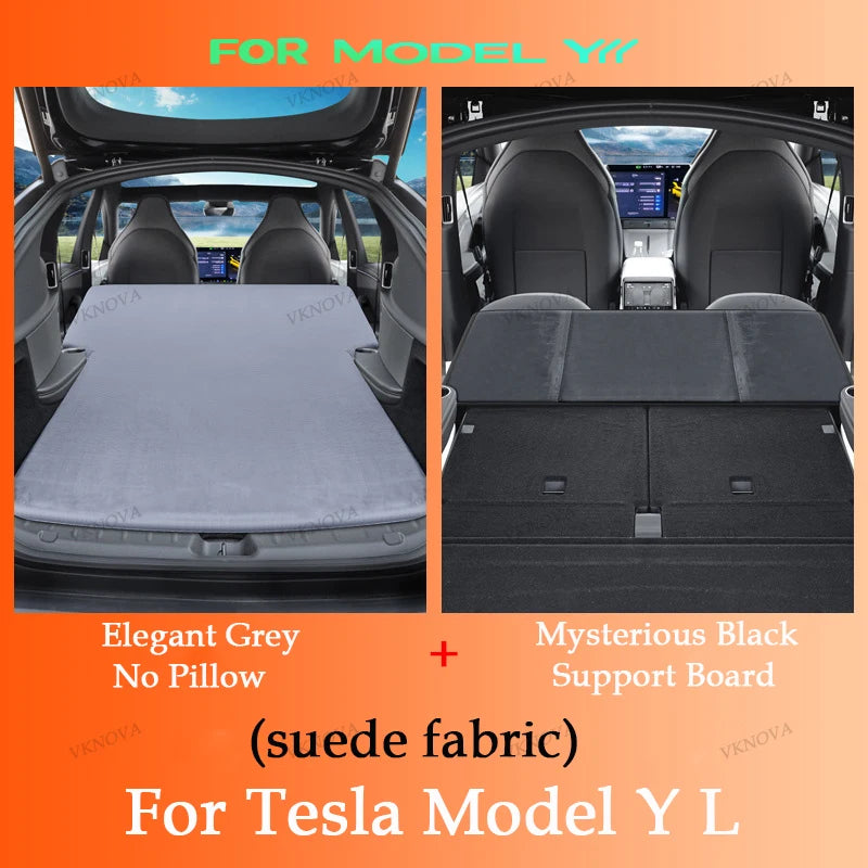 Matelas pneumatique gonflable pour Tesla Model 3 et Model Y (2017–2026) – Lit de voyage en daim pour le camping, les road trips et les aventures en plein air