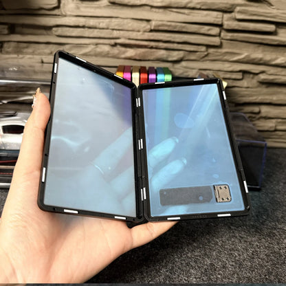 Aluminum Alloy Trading Card Display Case with Stand – Multicolor PSA & BGS Graded Card Protector Holder for Horizontal & Vertical Display