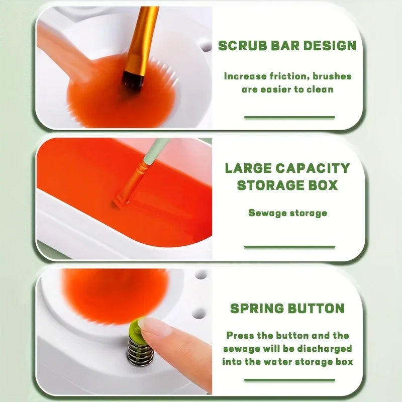 Automatic Paintbrush Cleaner Machine – Recirculating Brush Wash System for Watercolor, Acrylic & Oil Artists