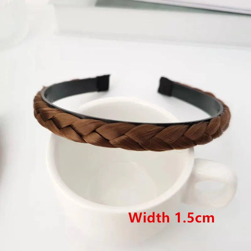 Diadema Bohemio Trenzado Sintético para Mujer Banda de Pelo Elástica para Fiestas y Cosplay