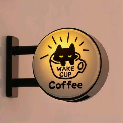 Retro Coffee Shop Fridge Magnet – Glowing Miniature Coffee Corner Magnetic Ornament for Home Décor
