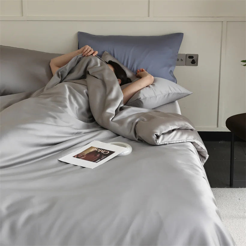 100% Mulberry Silk Bedding Set – Luxury Duvet Cover, Bed Sheet & Pillowcase Set