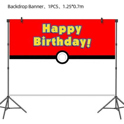 Pokémon Pokéball Birthday Decorations Tableware Set – Paper Plates, Cups & Napkins Party Supplies for Kids, Girls & Boys Birthday Celebration