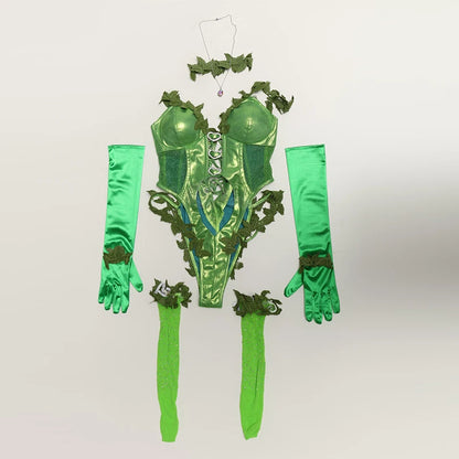 Anime Fairy Elf Cosplay Costume – Women’s Sleeveless Bodysuit Set with Socks & Necklace (Halloween/Carnival Party Roleplay Outfit)