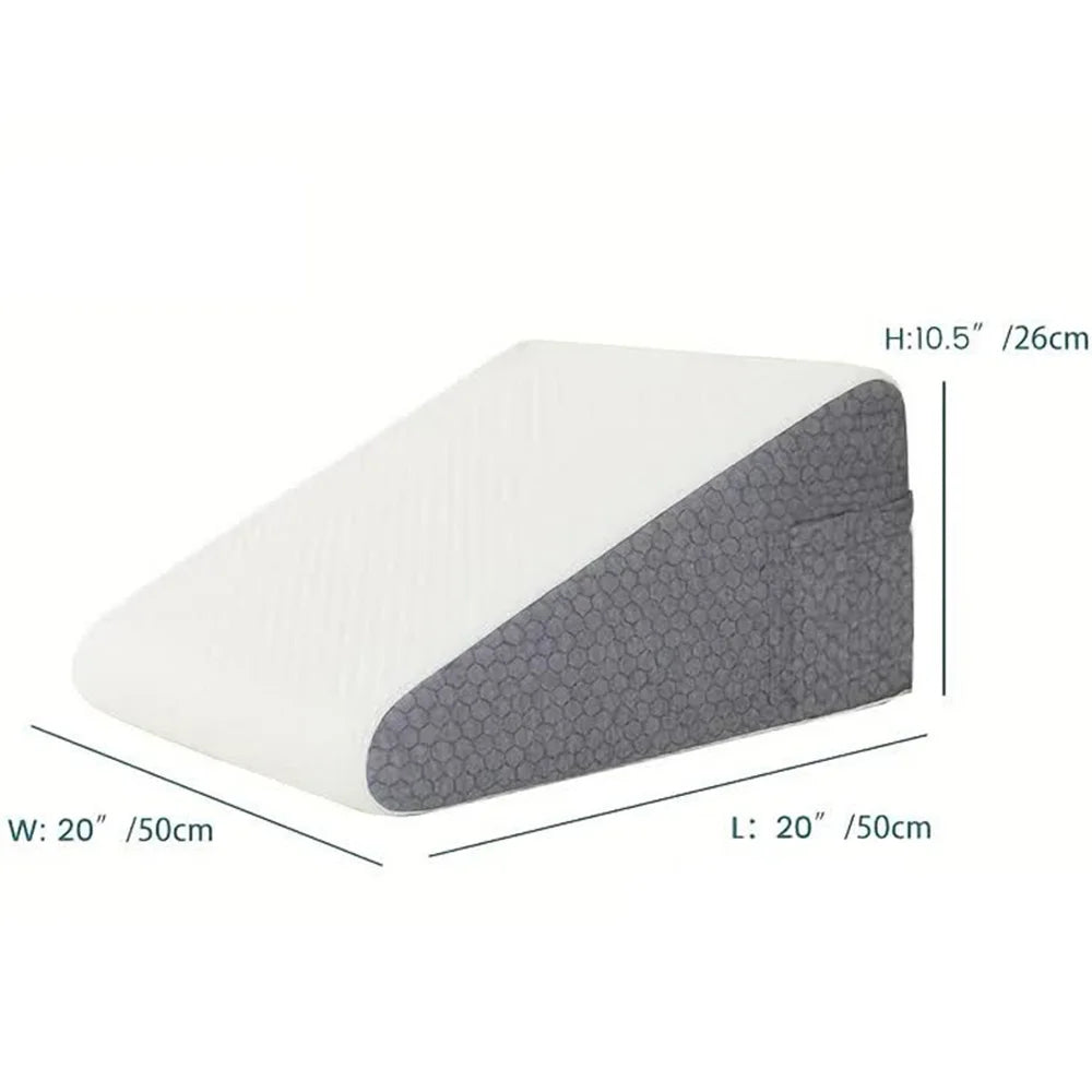 Oreiller cale de lit – Oreiller de soutien triangulaire en mousse à mémoire de forme, coussin de positionnement corporel ergonomique pour l'élévation des jambes, le confort de sommeil, le soulagement du ronflement et la relaxation dans la chambre