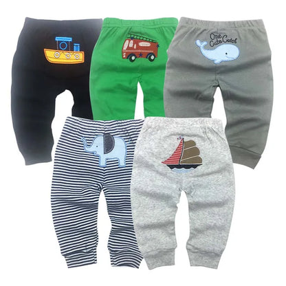 5PCS Unisex Baby Pants – Soft Cotton Knitted Harem Trousers for Boys & Girls, Lightweight Spring Summer Toddler Leggings & Infant Clothing