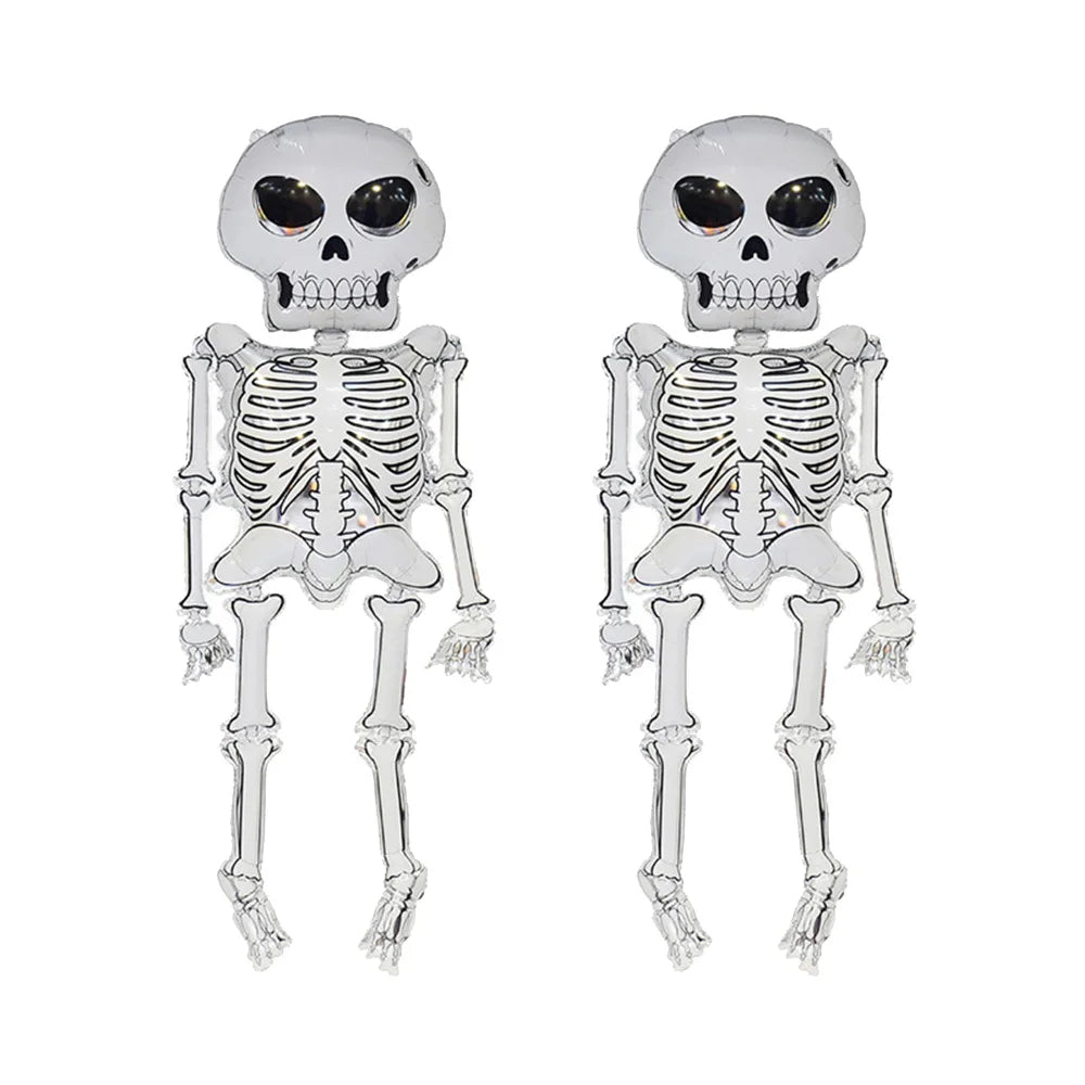 Large Halloween Standing Foil Balloons – Haunted House, Castle, Skull, Coffin & Witch Mylar Balloons for Halloween Party Decorations